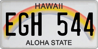 HI license plate EGH544