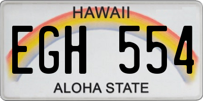 HI license plate EGH554