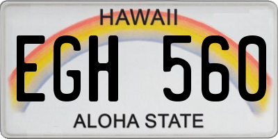 HI license plate EGH560