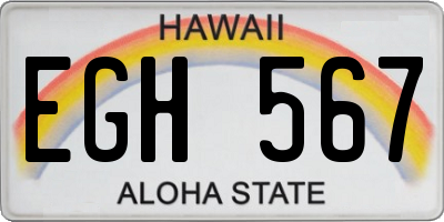 HI license plate EGH567