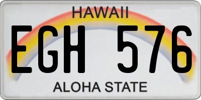 HI license plate EGH576