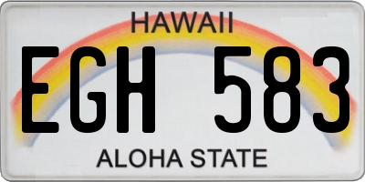 HI license plate EGH583