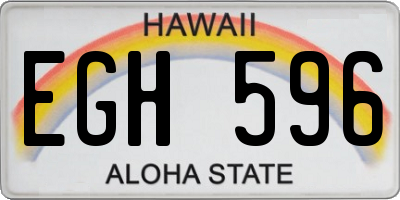 HI license plate EGH596