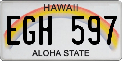 HI license plate EGH597
