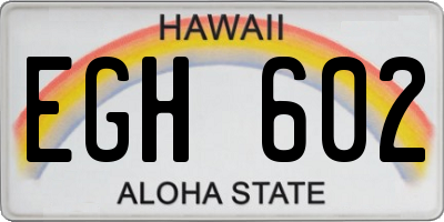 HI license plate EGH602