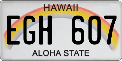 HI license plate EGH607