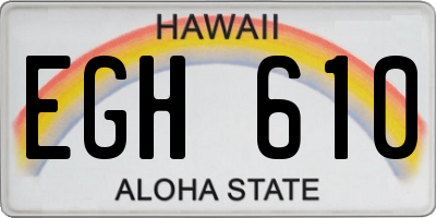 HI license plate EGH610