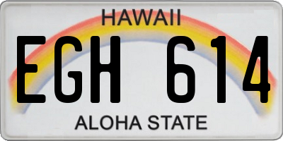 HI license plate EGH614
