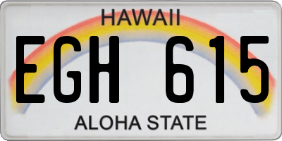 HI license plate EGH615