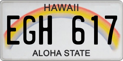 HI license plate EGH617