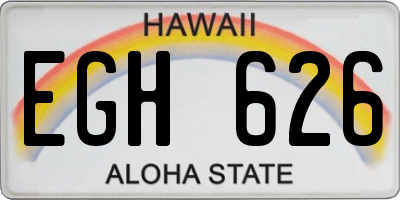 HI license plate EGH626