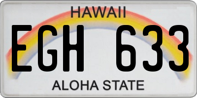 HI license plate EGH633