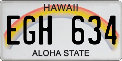 HI license plate EGH634