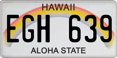 HI license plate EGH639