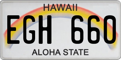 HI license plate EGH660