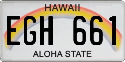 HI license plate EGH661