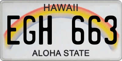 HI license plate EGH663