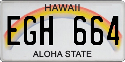 HI license plate EGH664