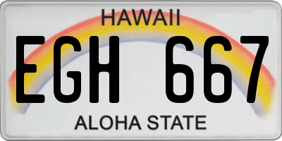 HI license plate EGH667