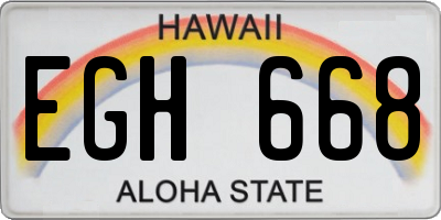 HI license plate EGH668