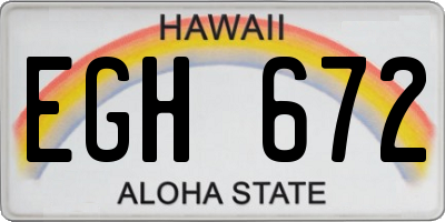 HI license plate EGH672