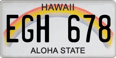 HI license plate EGH678