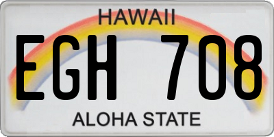 HI license plate EGH708