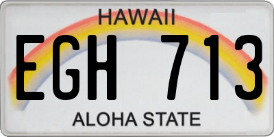 HI license plate EGH713