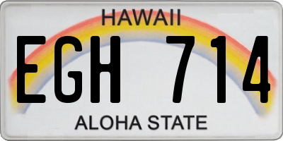 HI license plate EGH714