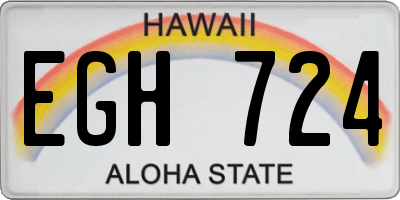 HI license plate EGH724