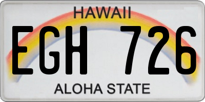 HI license plate EGH726