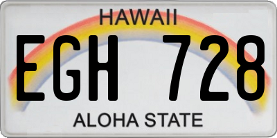 HI license plate EGH728