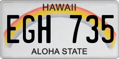 HI license plate EGH735