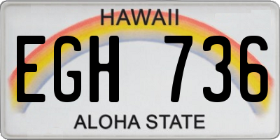 HI license plate EGH736
