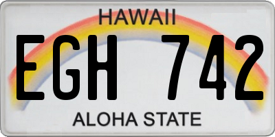 HI license plate EGH742
