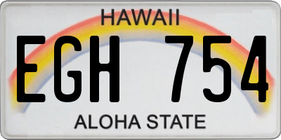 HI license plate EGH754