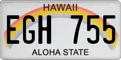 HI license plate EGH755