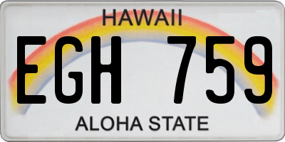 HI license plate EGH759