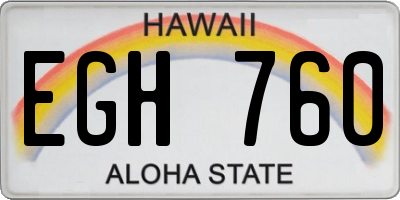 HI license plate EGH760