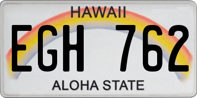 HI license plate EGH762