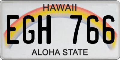 HI license plate EGH766