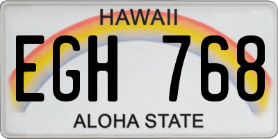 HI license plate EGH768