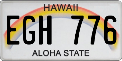 HI license plate EGH776