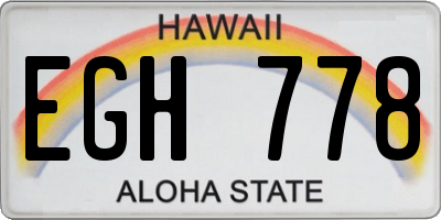HI license plate EGH778