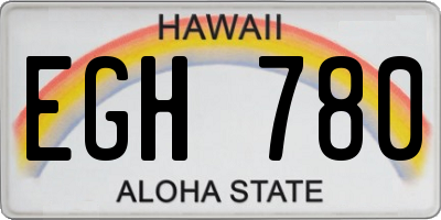HI license plate EGH780