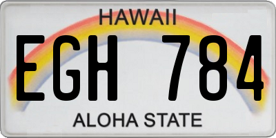 HI license plate EGH784