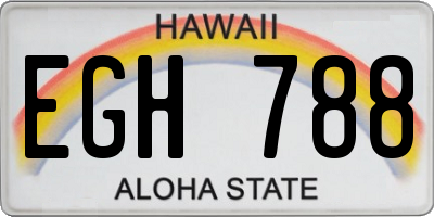 HI license plate EGH788