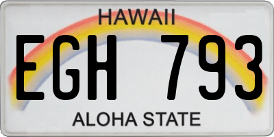 HI license plate EGH793