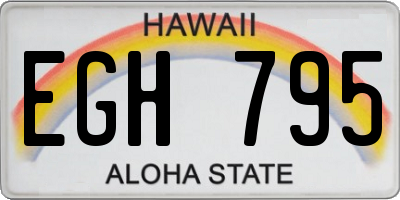 HI license plate EGH795