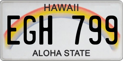 HI license plate EGH799